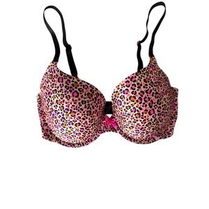 Victoria's Secret Pink and Black Animal Print Bra